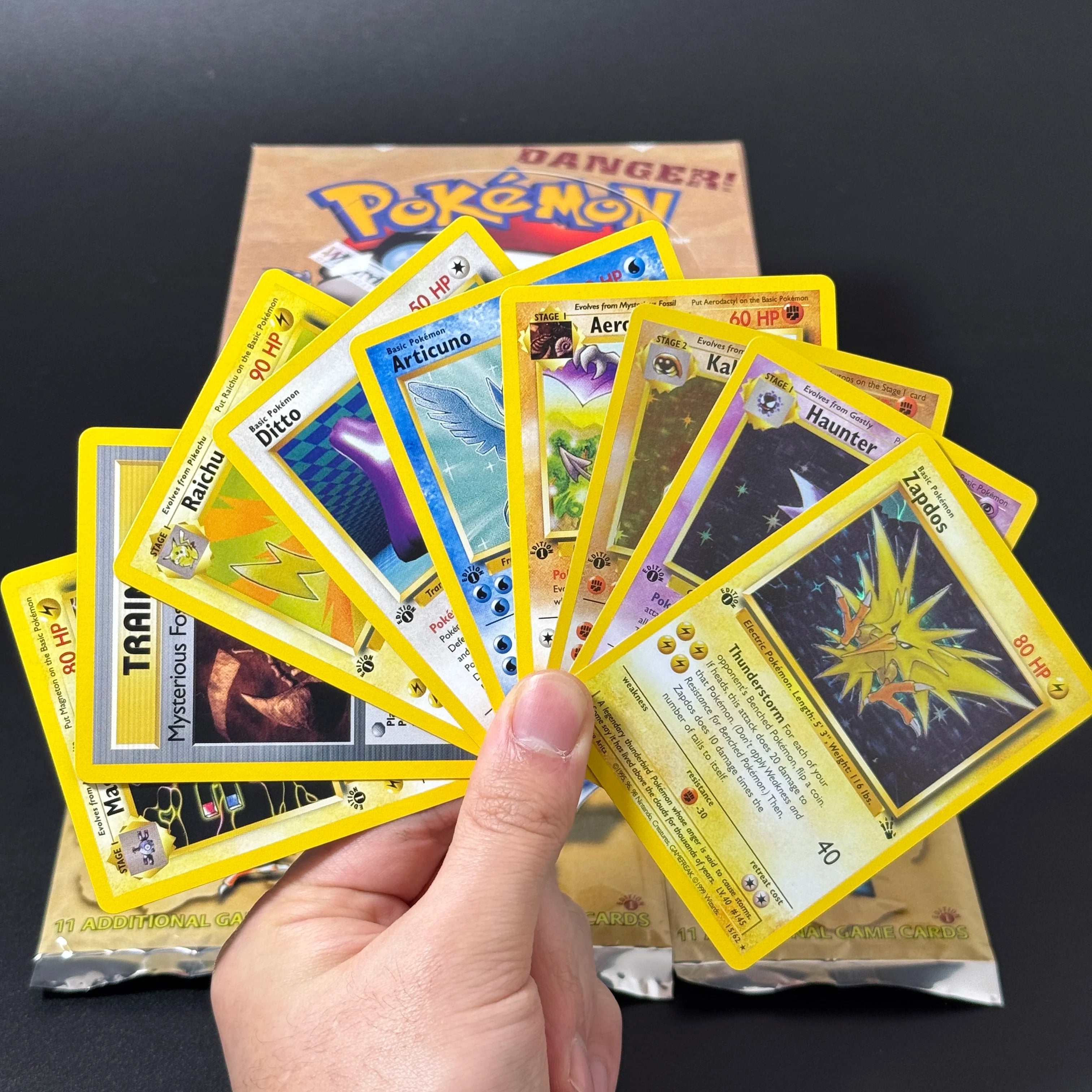 Pokémon Fossil Booster Box TCG 1st Edition 36 Pack Aerodactyl Lapras Zapdos Pack Base Jungle Box Proxy Toys Collector's Cards